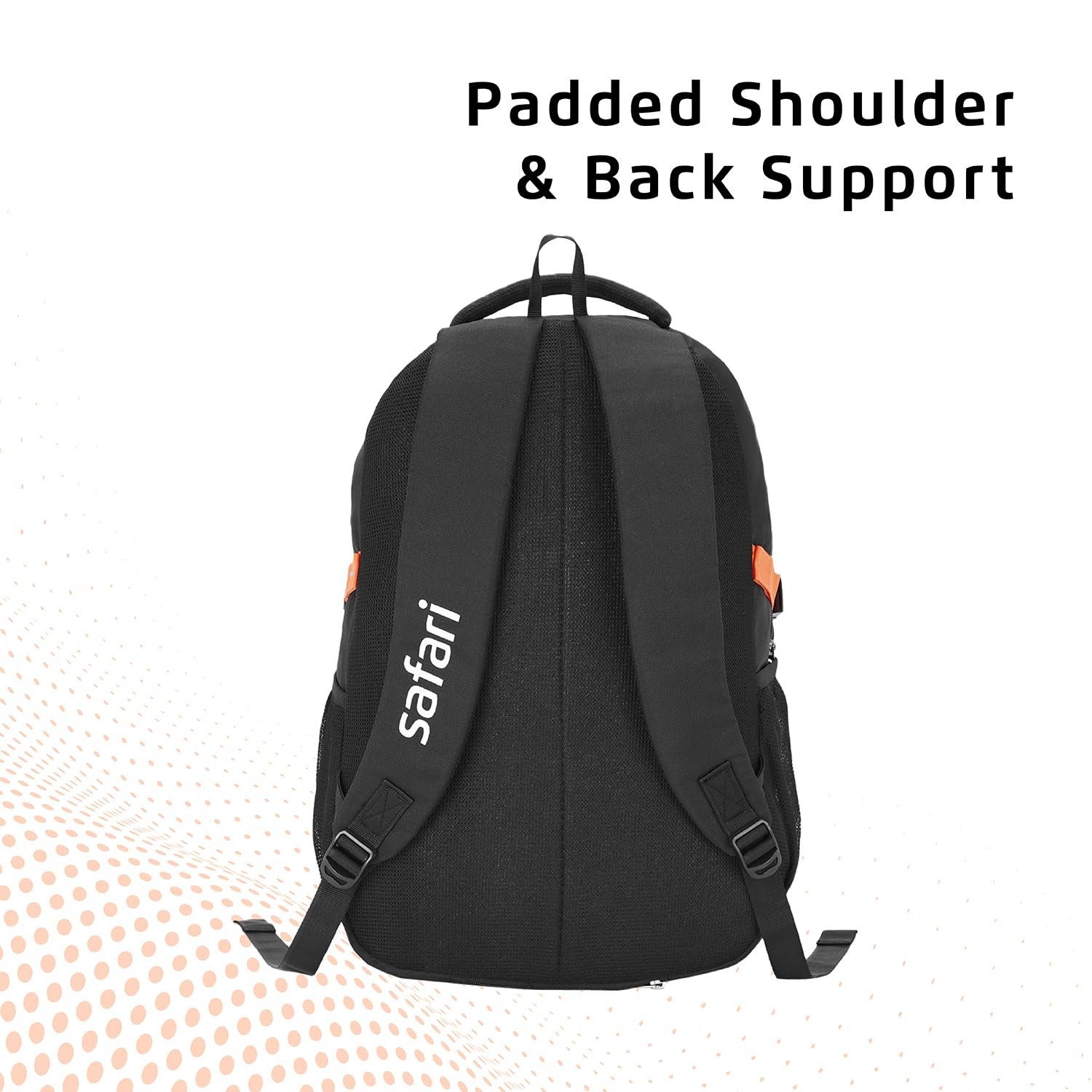 714-GT31+pL._SL1500_ (1) Safari Omega spacious/large laptop backpack with Raincover, college bag, travel bag for men and women, Black, 30 Litre - Image 4