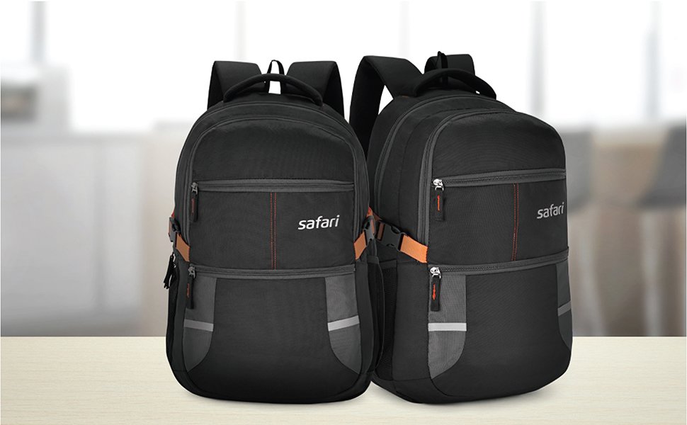sFARI Safari Omega spacious/large laptop backpack with Raincover, college bag, travel bag for men and women, Black, 30 Litre - Image 6